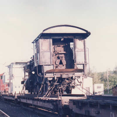 Photograph - Canadian National Steam Locomotive 152 being transported (Series of 49 Pictures)