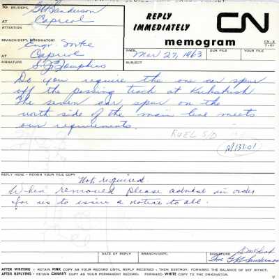 Document, CN Memogram.