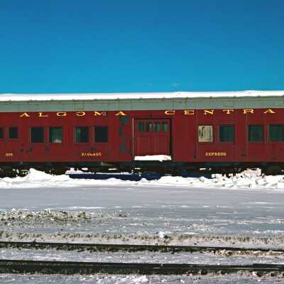 Photograph, Algoma Central Baggage Car 205, Hawk Junction, 1977.