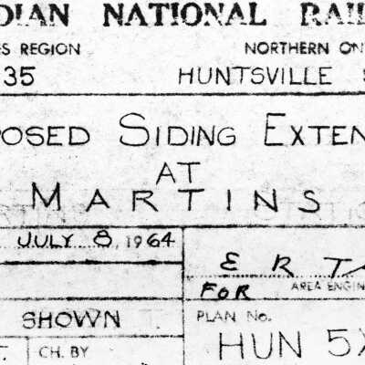 Canadian National: Plan Showing the Proposed Siding Extension at Martins