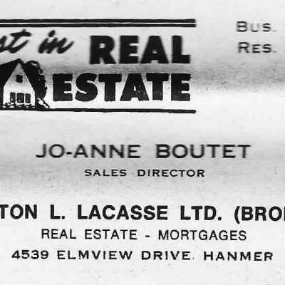 Newspaper Advertisement, Gaston L. Lacasse Real Estate.