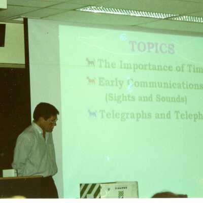 John Goodwin Presenting at the Laurentian University Heritage Fair, 10 May 2002