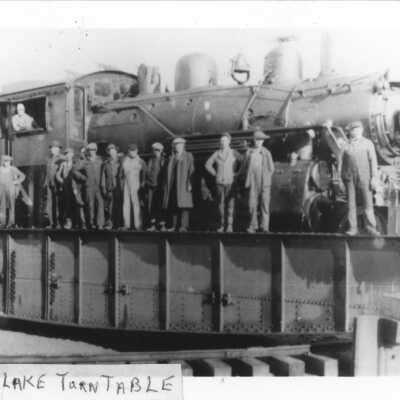 Photograph, Turntable, CNR Employees, Cache Lake.