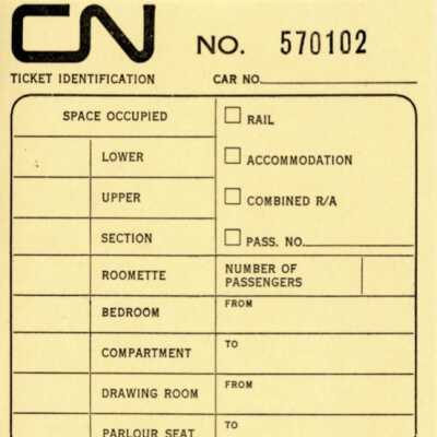 Document, CN Passenger's Identification Stub.