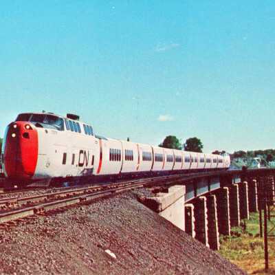 Photograph, Postcard, CNR Turbo Train, Port Hope, Ontario.