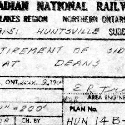 Canadian National: Plan Showing Retirement of Siding at Deans