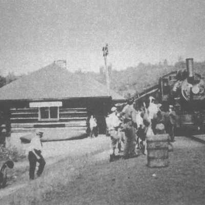 Photograph, GTR-CNR Station at Joe Lake, 1923.