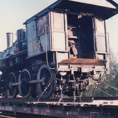 Photograph - Canadian National Steam Locomotive 152 being transported (Series of 49 Pictures)