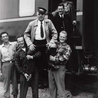 Photograph- Addie Sweezey Being Lifted