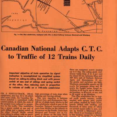 Canadian National Adapts C.TC. to Traffic of 12 Trains Dails, article