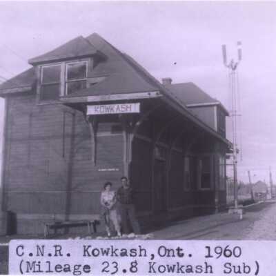 Photograph, CNR Station at Kowkash, Ontario, 1960.