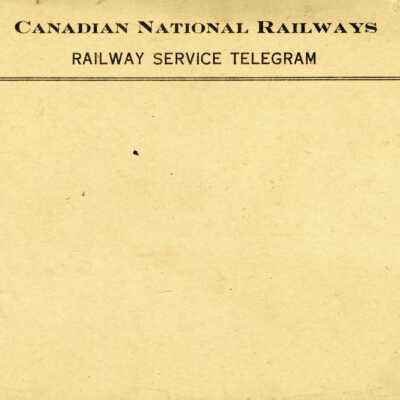 Document, CN Railway Service Telegram, Blank.