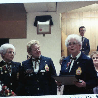 Ann Vaillancourt after Receiving Her Life Membership at the Honours and Awards Nite Feb. 1984