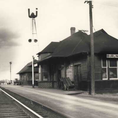 Photograph, CNR Station at Burlington, Ontario, 1955.
