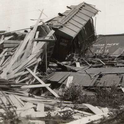 Photograph, Canadian Pacific 402924 Derailment.