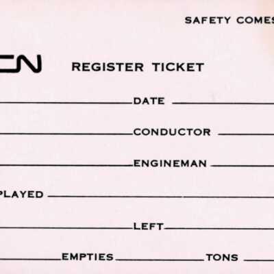 Document, CN Register Ticket, Blank.