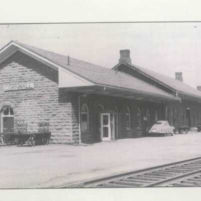 Photograph, CNR Station at Cornwall, Ontario, 1955.