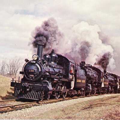 Photograph, Postcard, CPR Steam Engine 136, Orangeville, Ontario May 1st 1960.