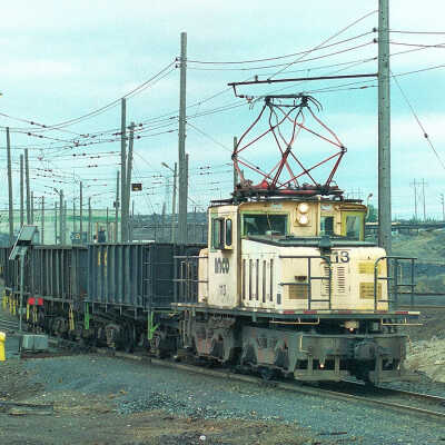INCO Electric Locomotive #113 Pulling Ore Cars