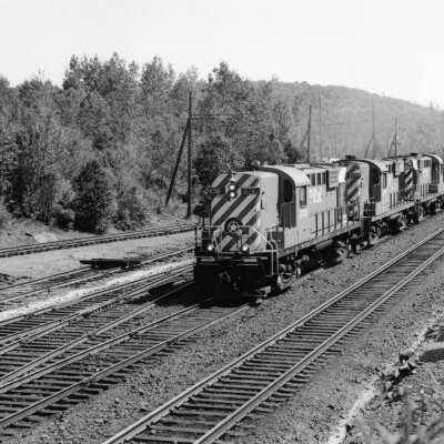 Photograph, Canadian Pacific Locomotive 8780, MT Ore Levack, August 1981.