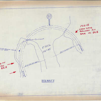 Rail Yard Plan of the Algoma Eastern Railway's Merritt Yard