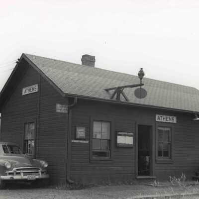 Photograph, CNR Station at Athens, Ontario, 1950.