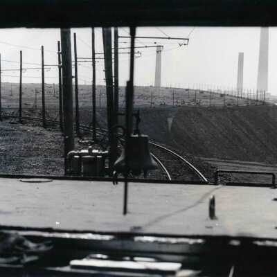 Photograph, INCO Slag Pile, Taken from Inside INCO Electric Locomotive, photo by Gordon Jomini.