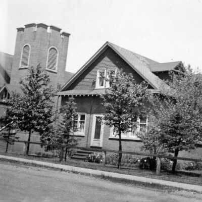 Photograph, "United Church and Manse, Capreol"