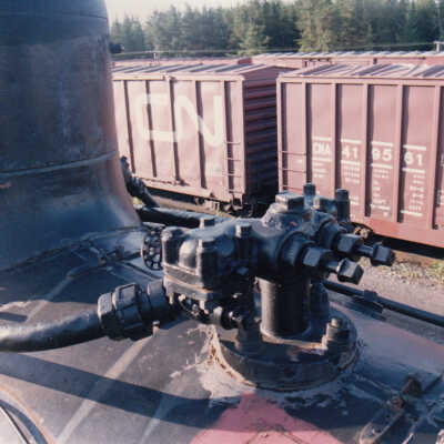 Photograph - Canadian National Steam Locomotive 152 being transported (Series of 49 Pictures)