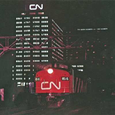 Vanishing Vistas flashcard - CN Cavalier westbound, Montreal, Quebec