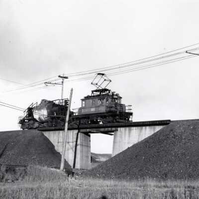 Photograph, INCO Locomotive 109 on Trestle.