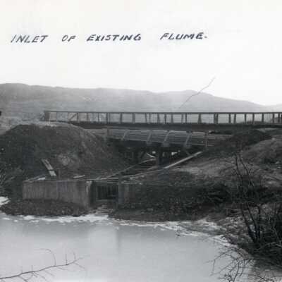 Photograph, Foleyet Inlet of Existing Flume.