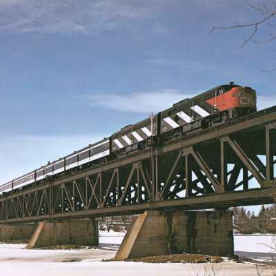 Vanishing Vistas flashcard - CN Ocean Limited eastbound at Beloeil, Quebec