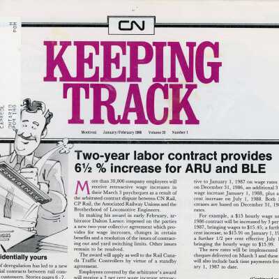 CN Keeping Track Magazine, January/February 1988, Volume 23, Number 1