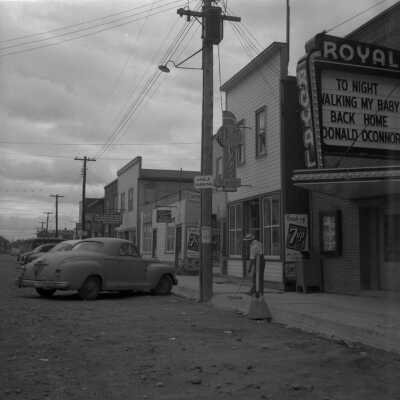 Photograph, Downtown street in Hearst, Ontario.
