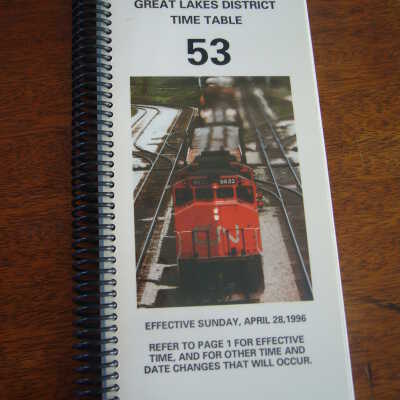 CN Great Lakes District Time Table 53