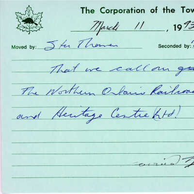 Corporation of Capreol Motion no. 1: Call on NORMHC