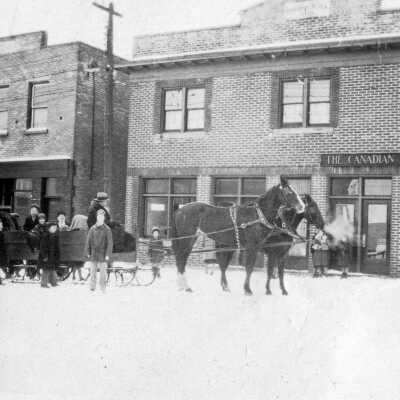 Photograph, Capreol Horse Sleigh on Street.