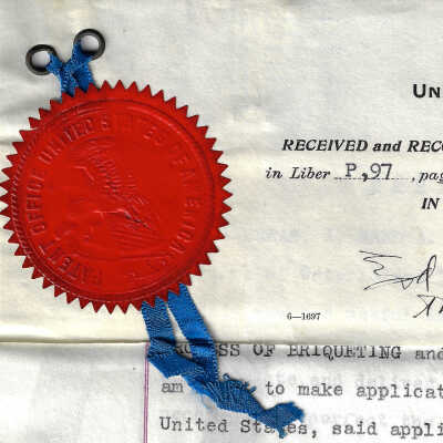 Transfer of Patents, Fred A. Jordan to Moose Mountain Limited, June 5th 1915 U.S. Patent Office