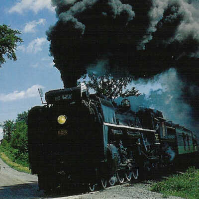 Canadian National Postcard showing Steam Engine #6218 near Sterling, ON, 1971