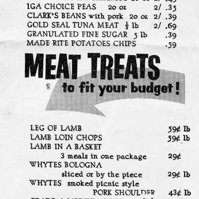 Newspaper Advertisement, Mazzuca's IGA, Capreol.