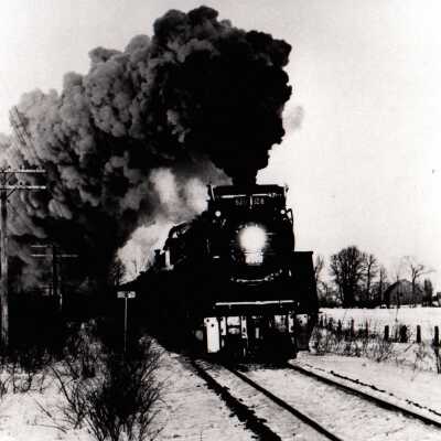Photograph, CNR Steam Locomotive 6218, Winter.