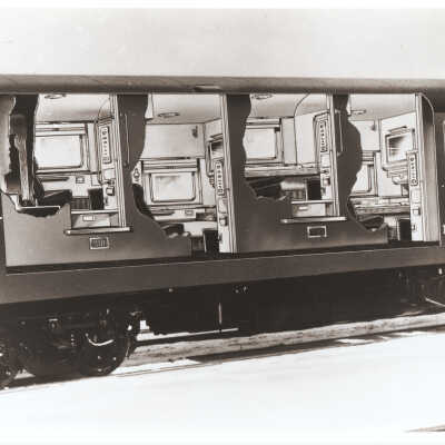 Photograph - Detail, Canadian National "Indigo" passenger car no. 2000