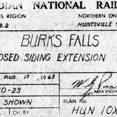 Canadian National: Plan Showing Proposed Siding Extension at Burks Falls