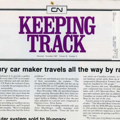 CN Keeping Track Magazine, November 1987, Volume 22, Number 9