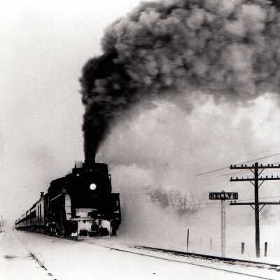 Photograph, CNR Northern Type Steam Locomotive, Winter.