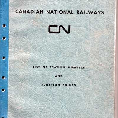 Canadian National Railways: List of Station Numbers and Junction Points