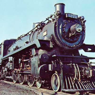 Photograph, Postcard, CPR Steam Engine 1271, Port McNicoll, Ontario.