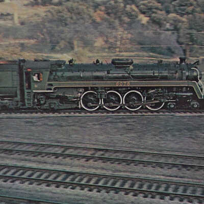 Canadian National Postcard showing Steam Engine #6076 in Bayview, ON, 1958