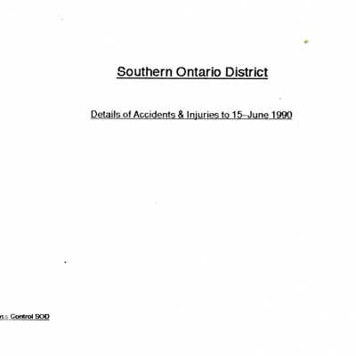 Document, CN Southern Ontario Accident Report June 15th 1990.